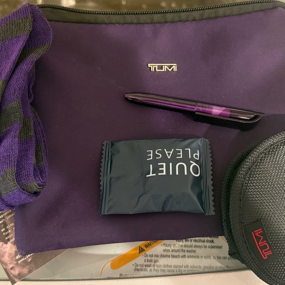 TUMI for Delta Purple Travel Pouch with Accesories